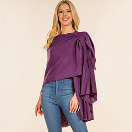 Elegant Solid Drape Wrap Poncho