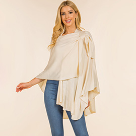 Elegant Solid Drape Wrap Poncho