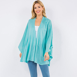 Elegant Solid Drape Wrap Poncho