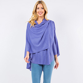 Elegant Solid Drape Wrap Poncho
