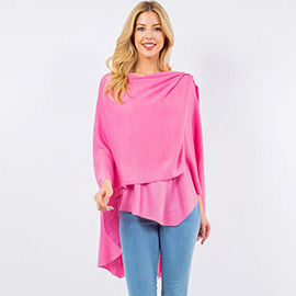 Elegant Solid Drape Wrap Poncho