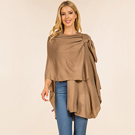 Elegant Solid Drape Wrap Poncho