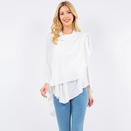 Elegant Solid Drape Wrap Poncho