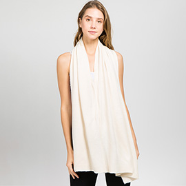 Solid Versatile Asymmetrical Poncho Wrap / Scarf
