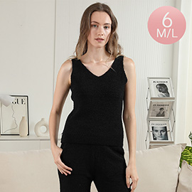 6PCS - M/L Solid V Neck Tank Tops