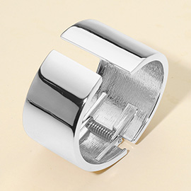 Wide Statement Metal Cuff Bracelet