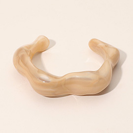 Chunky Sculptural Marbled Resin Cuff Bracelet