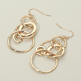 Metal Multi Hoop Drop Dangle Earrings