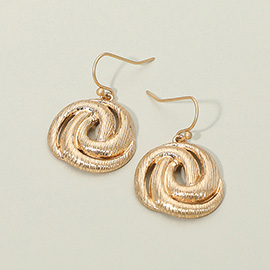 Textured Metal Knot Dangle Earrings