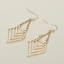 Geometric Metal Chevron Drop Dangle Earrings