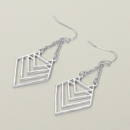 Geometric Metal Chevron Drop Dangle Earrings