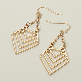 Geometric Metal Chevron Drop Dangle Earrings