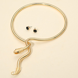 Snake Drop Choker Necklace