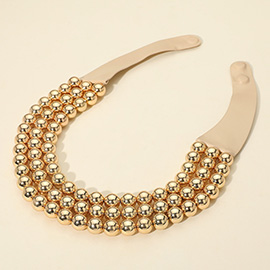 Faceted Beaded Triple Layered Magnetic Collar Necklace