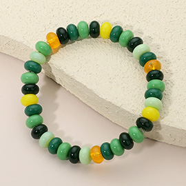 Resin Pebble Beaded Stretch Bracelet