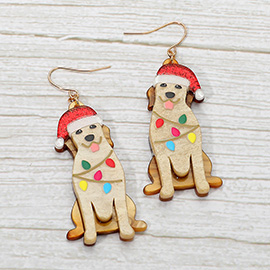 Christmas Light Labrador Dog Dangle Earrings