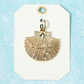 Textured Metal Starfish Embossed Seashell Pendant