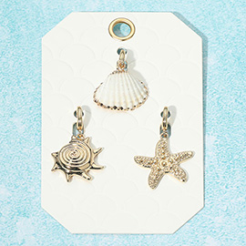 3PCS - Seashell Starfish Pendant Charm Set