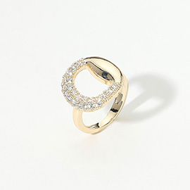 CZ Pave Open Circle Ring