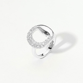 CZ Pave Open Circle Ring