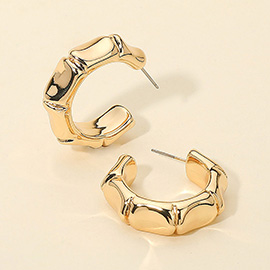Metal Bamboo Hoop Earrings
