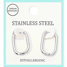 Stainless Steel Geometric Huggie Hoop Earrings