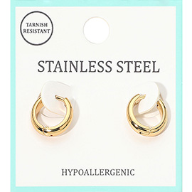 Stainless Steel Mini Huggie Hoop Earrings