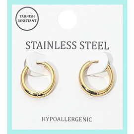 Stainless Steel Small Huggie Hoop Earrings