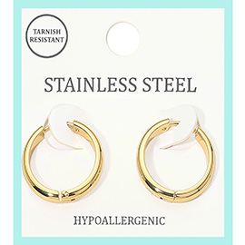 Stainless Steel Huggie Hoop Earrings