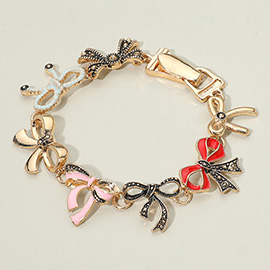 Enamel Vintage Bow Link Magnetic Bracelet