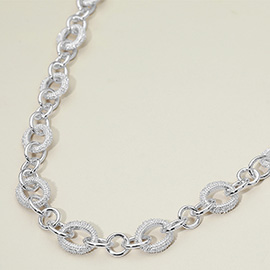 Chunky Textured Link Chain Necklace