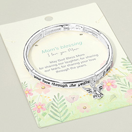 Angetl Charm Moms Blessing Message Stretch Bracelet
