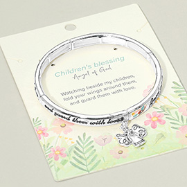 Angel Charm Childrens Blessing Message Stretch Bracelet