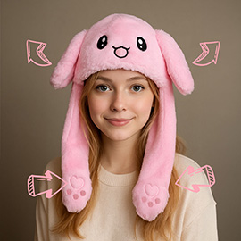 Plush Bunny Ear Flaps Winter Hat