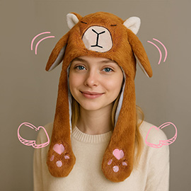 Plush Capybara Ear Flaps Winter Hat