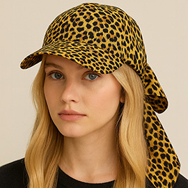 Leopard Print Bow Back Scarf Baseball Cap