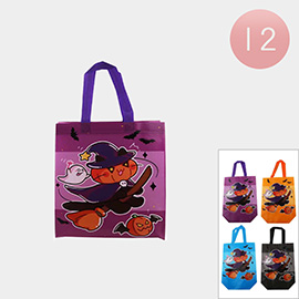 12PCS - Witch Cat Printed Halloween Treat Reusable Bags