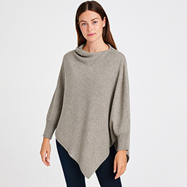 Asymmetrical Cowl Neck Lurex Poncho