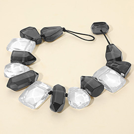 Chunky Abstract Resin Stone Beaded Statement Necklace