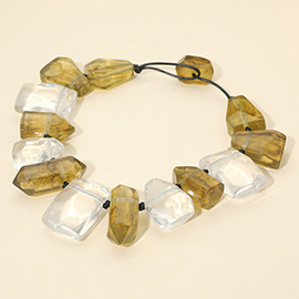 Chunky Abstract Resin Stone Beaded Statement Necklace