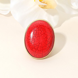 Bold Oval Natural Stone Stretch Ring