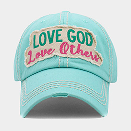 LOVE GOD LOVE OTHERS Message Vintage Baseball Cap