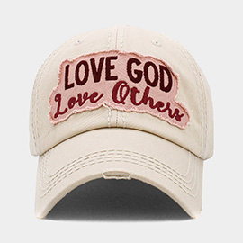 LOVE GOD LOVE OTHERS Message Vintage Baseball Cap