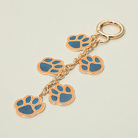 GAME DAY Football Themed Paw Charm Dangle Keychain Bag Charm