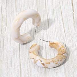 Chunky Marbled Resin Hoop Earrings