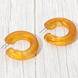 Chunky Marbled Resin Hoop Earrings