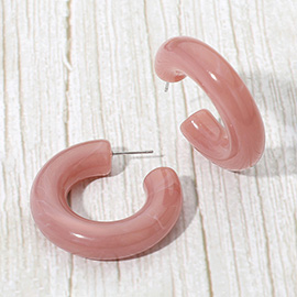 Chunky Marbled Resin Hoop Earrings