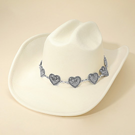 Western Heart Concho Band Cowboy Fedora Hat