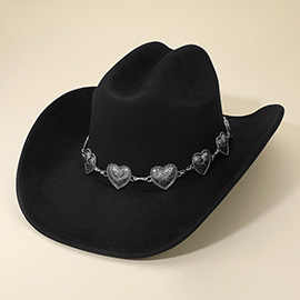 Western Heart Concho Band Cowboy Fedora Hat