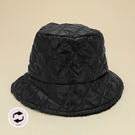 Quilted Reversible Winter Bucket Hat